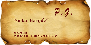Perka Gergő névjegykártya